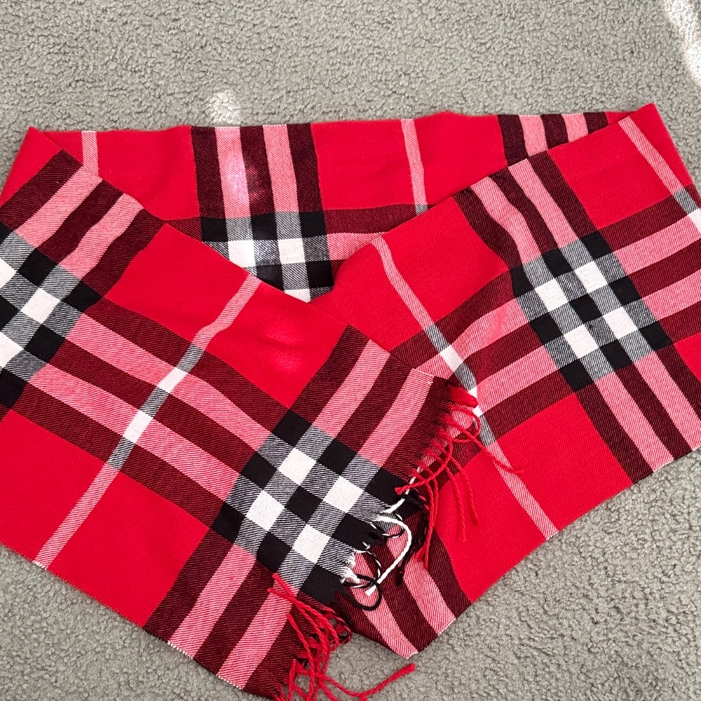 Red Plaid Tartan Cashmere Scarf